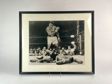 Muhammad Ali Signed Liston Knockdown Framed Photograph (COA)