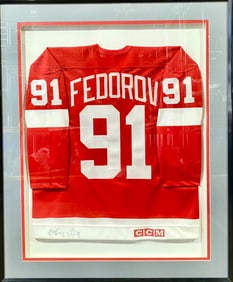 Framed Sergei Fedorov Signed CCM Jersey