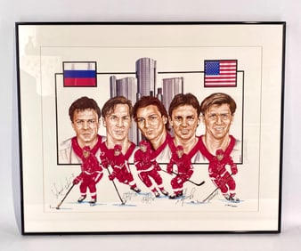 Detroit Red Wings Russian Five Signed Limited Edition Lithograph