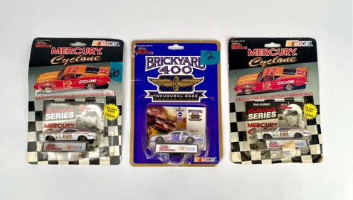 3 NASCAR Die-Cast Collectibles: Mercury Cyclone and Brickyard 400