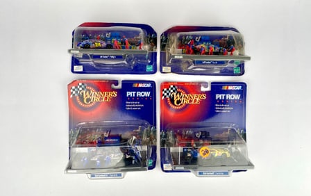 4 NASCAR Winners Circle Pit Row Playset Models in Original Packaging