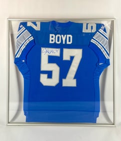 Stephen Boyd Signed Detroit Lions Game-Style Framed Jersey