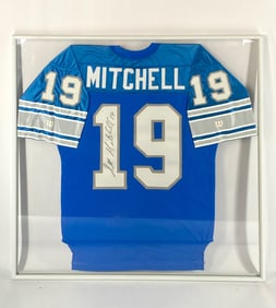 Scott Mitchell Signed Detroit Lions Authentic Wilson Framed Jersey