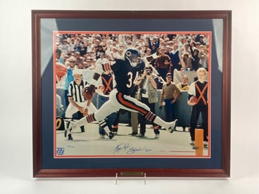 Walter Payton Signed “Step Kick?? Framed Photograph