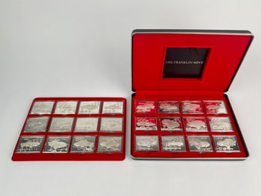 Franklin Mint “Greatest Corvettes of All Time?? Sterling Silver Ingot Set in Case