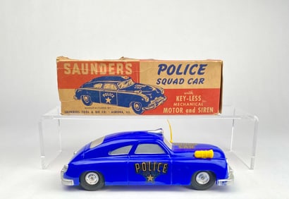 Saunders No. 225 Blue Police Squad Car with Original Box