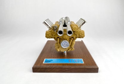 1965 Ford Race Engine Model on Wooden Base