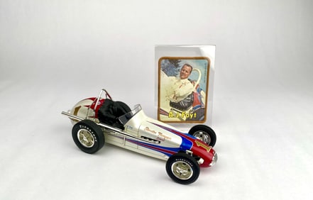 1:18 Scale Kurtis Kraft Sprint Car Model with A.J. Foyt Memorabilia with box and COA