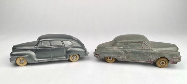 Two National Products Diecast Cars Plymouth Sedan and Coupe