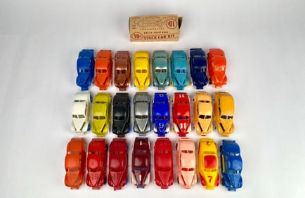 Lot of 25 Vintage Auburn Rubber Stock Cars (1 with Original Box)