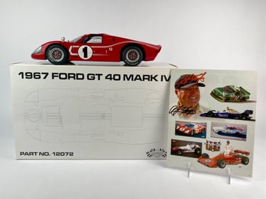 1967 Ford GT40 Mark IV 1:12 Scale GMP Model with A.J. Foyt Signed Display