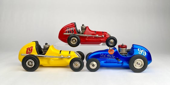 Set of 3 Nylint Thimble Drome Champion and Real McCoy Tether Cars with Boxes and COAs