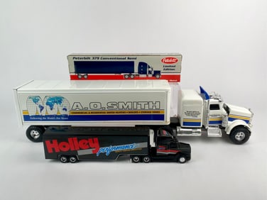 Set of 3 Die-Cast Semi Trucks A.O. Smith Peterbilt 379 Limited Edition (Boxed), A.O. Smith