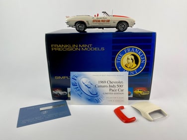 Franklin Mint 1969 Chevrolet Camaro Indy 500 Pace Car Limited Edition Die-Cast with Box & COA