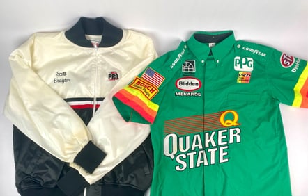 Scott Brayton Racing Apparel Set Bell Helmets Jacket & Team Menard Quaker State Shirt