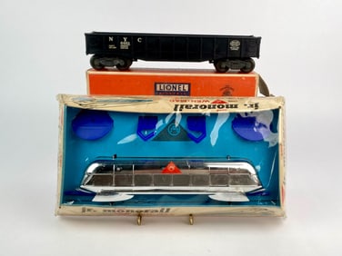 Lionel No. 6462 NYC Gondola Car with Original Box & AMF Wen-Mac Jr. Monorail in Box (Unopened)
