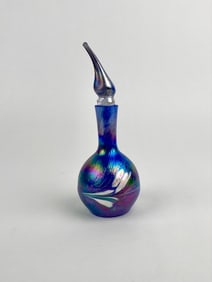 Iridescent Art Glass Perfume Bottle with Stopper