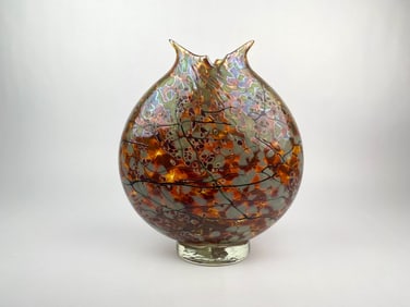 Signed Murano-Style Studio Art Glass Vase