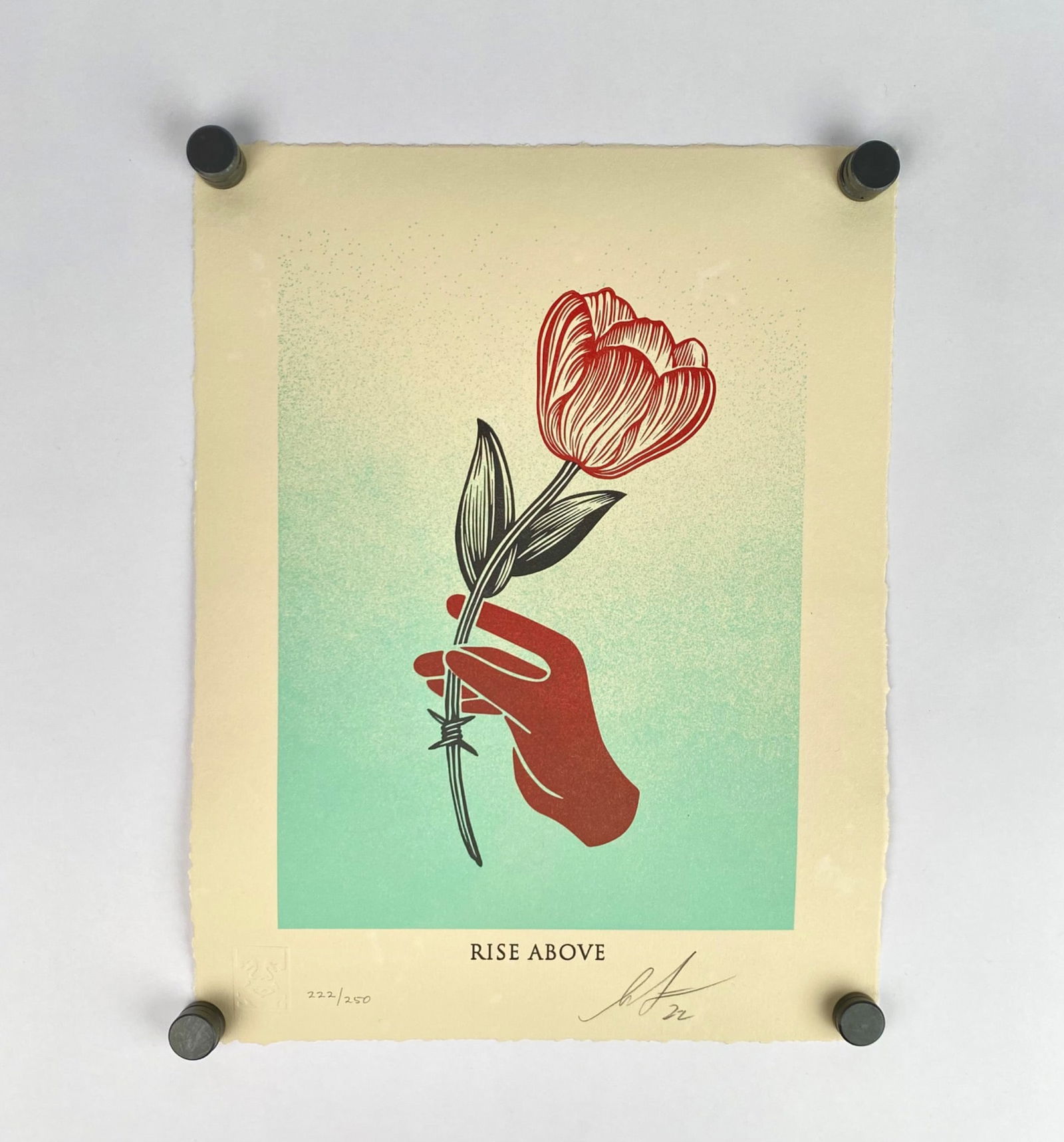 Shepard Fairey “Rise Above (Flower)" Signed & Numbered Print, 222/250 (1 of 6)