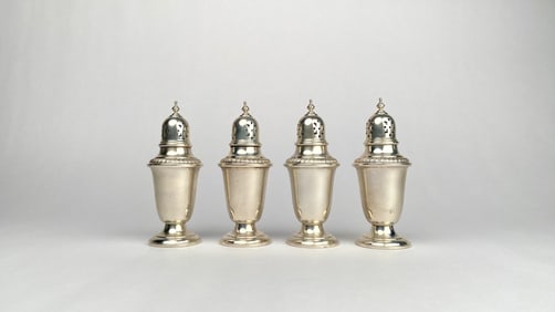 Four Gorham Sterling Silver Salt and Pepper Shakers, Pattern 759