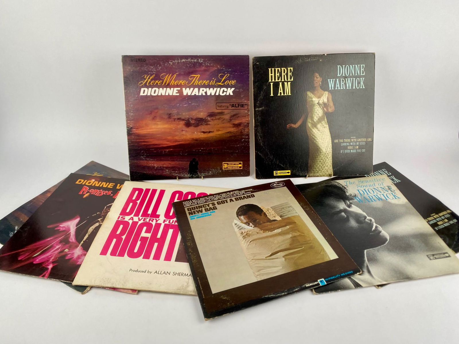 Set of Eight Vintage Soul & Jazz Vocal Vinyl Records featuring Dionne Warwick (1 of 9)
