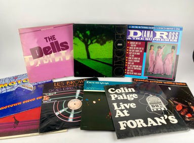 Set of Nine Vintage Jazz, Soul & Motown Vinyl Records Featuring Diana Ross and The Supremes, The