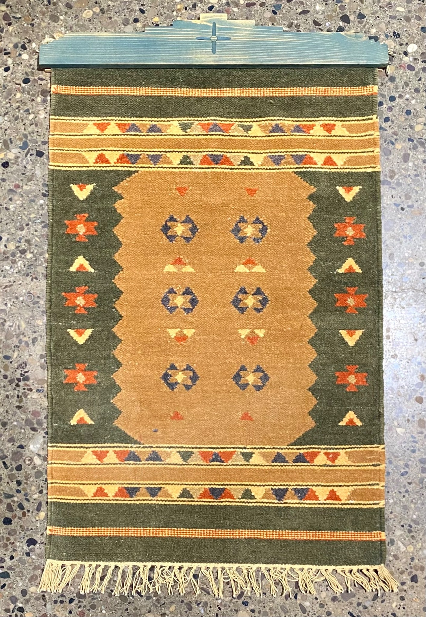 Southwestern Wool Textile Wall Hanging with Woodworks Mount (1 of 8)