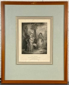 “La Lecon" 1828 Lithograph by Thomas Fairland after Stephanoff