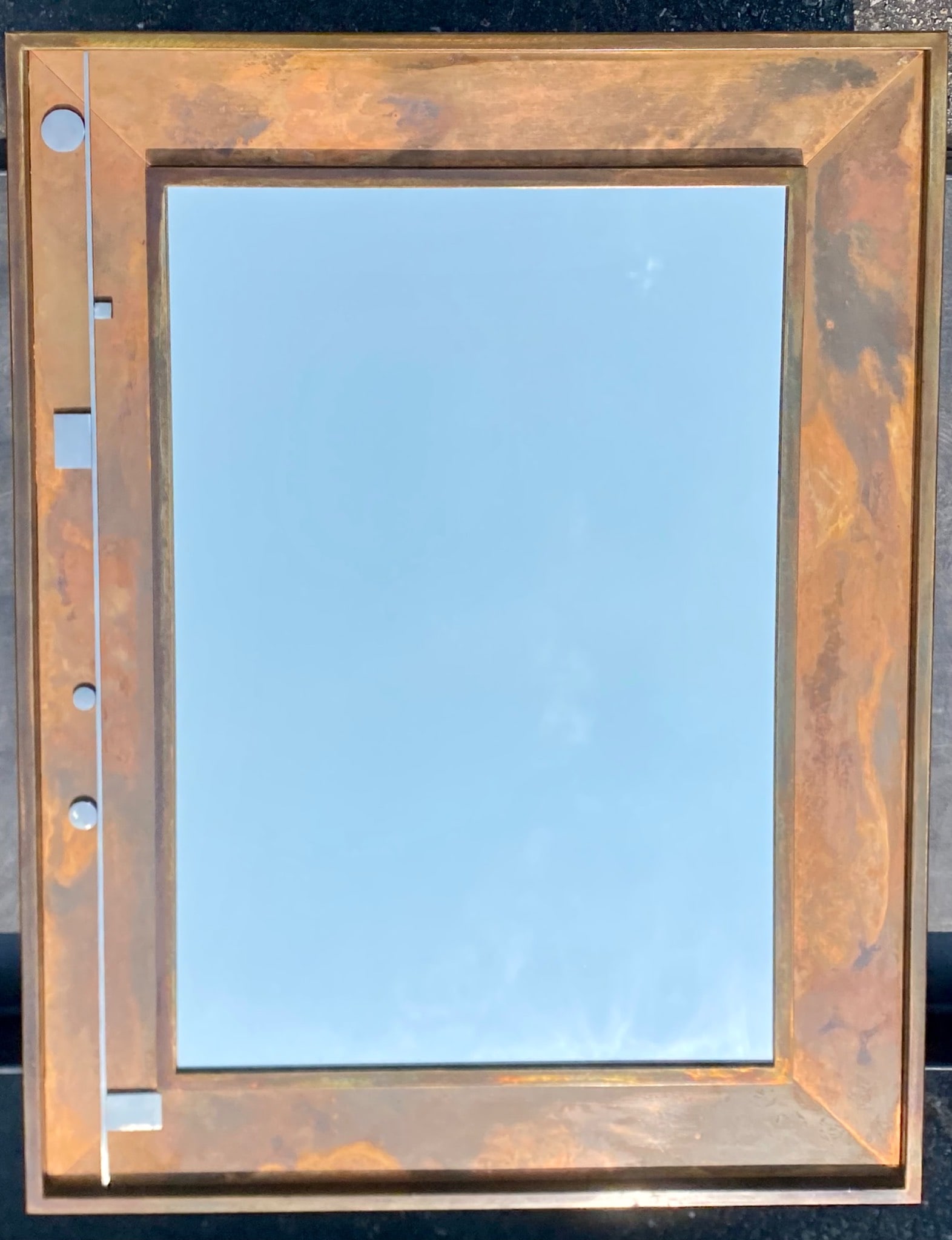 Signed Industrial Modernist Mixed Metal Wall Mirror, 2016 (1 of 10)