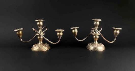 Pair of Sterling Silver Candelabras by S. Kirk and Son