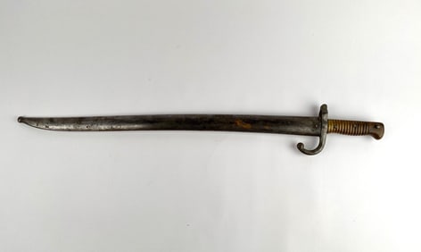19th Century Sword with Scabbard and Ribbed Grip