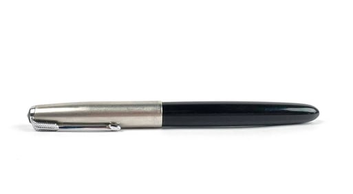Parker 51 Fountain Pen with Black Barrel and Stainless Steel Cap