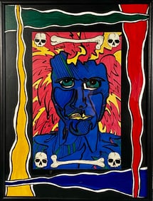 Colorful Abstract Face Acrylic on Paper
