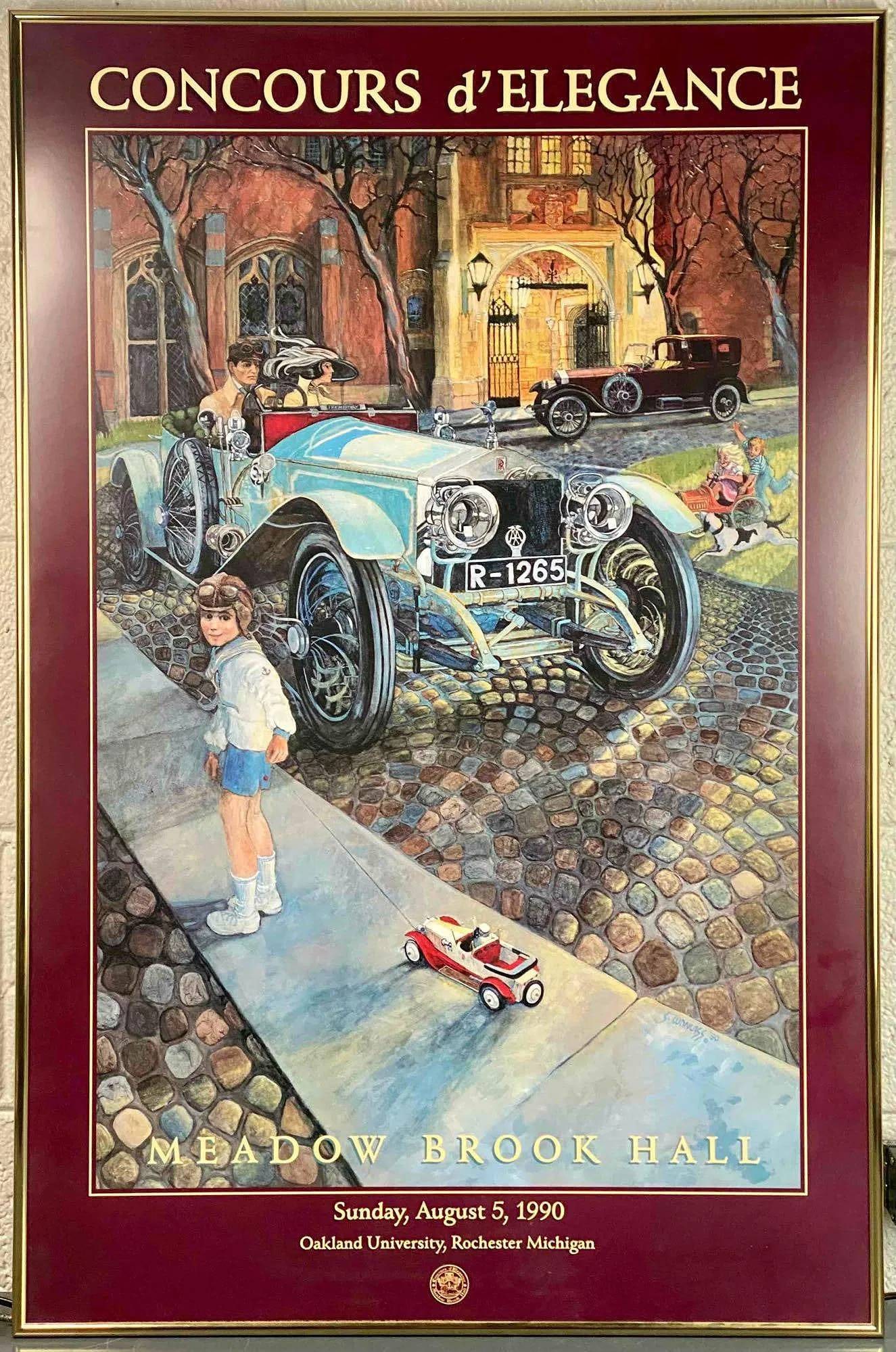 Concours D’Elegance at Meadow Brook Hall Poster c. 1990 (Oakland University, Michigan) (1 of 7)