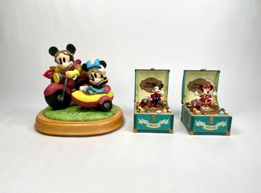 Disney Mickey and Minnie Motorcycle Figurine Schmid Music Boxes