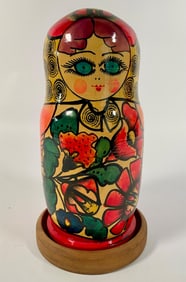 Set of 8 Hand-Painted Wooden Russian Nesting Dolls