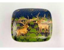 Vintage Kashmir Handmade Lacquered Paper Mache Box