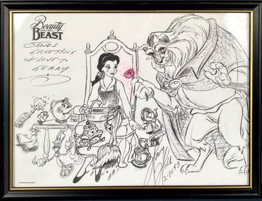 Signed Beauty and the Beast Artwork by Disney Artist Harry Holt