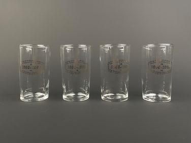 Four Detroit Public Library Commemorative Glasses (1865-1965)