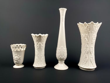 Set of Four Lenox Ivory Porcelain Vases