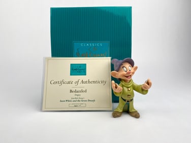Disney Classics Collection 'Bedazzled' Snow White's Dopey Figurine (COA Original Box)
