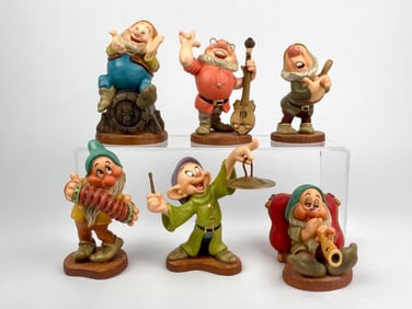 Set of Six Disney Classics Collection Snow White and the Seven Dwarfs Figurines (COA Original Box)
