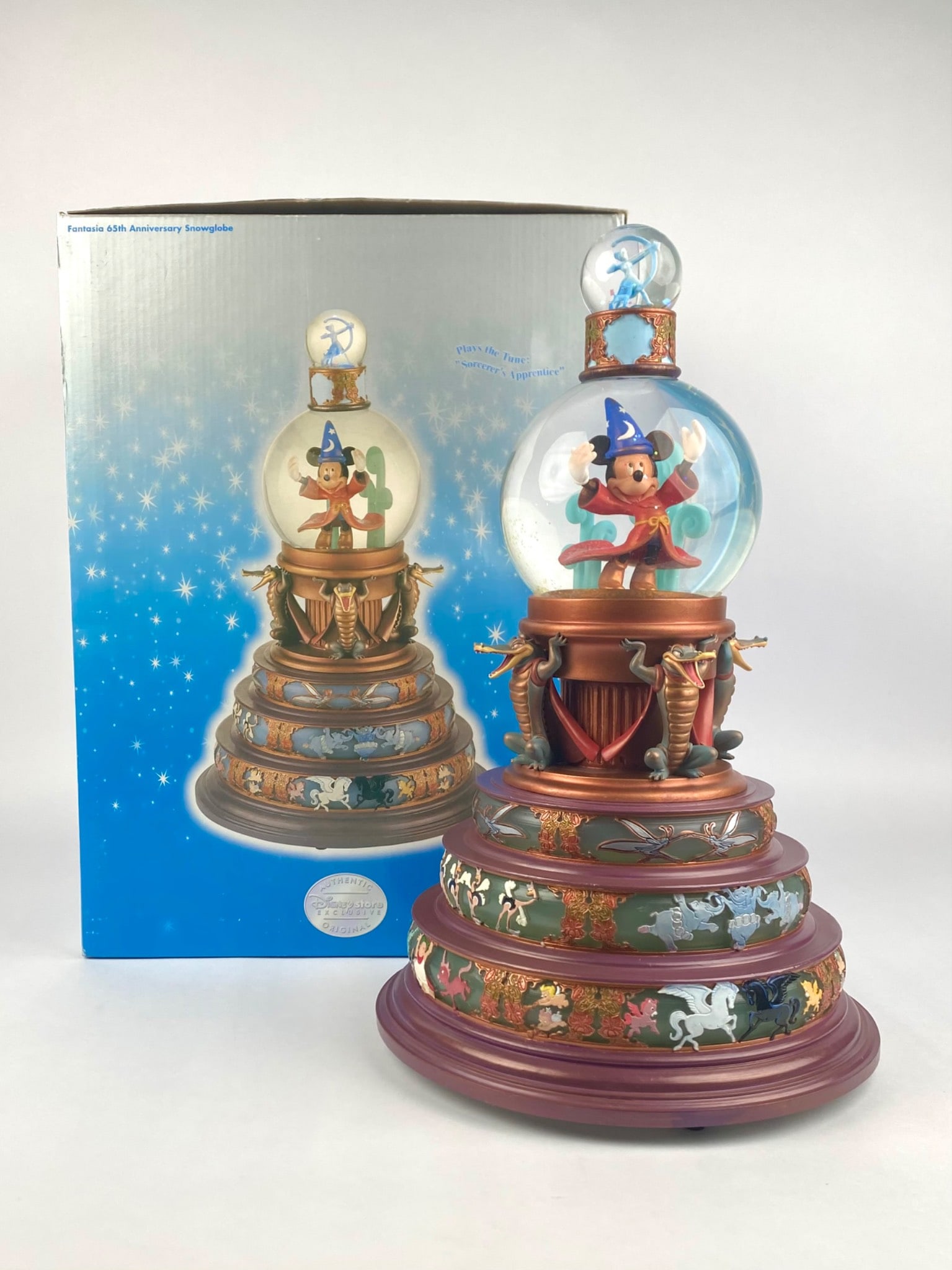 Disney Store Exclusive 'Fantasia 65th Anniversary Sorcerer Mickey' Musical Snow Globe (Original Box) (1 of 13)