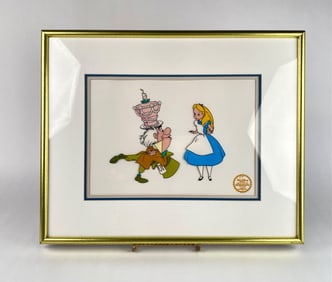 Disney 'Alice and the Mad Hatter' Limited Edition Serigraph Cel, 1951, COA