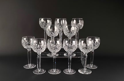 Set of 11 Waterford Crystal Cut Glass Stemware