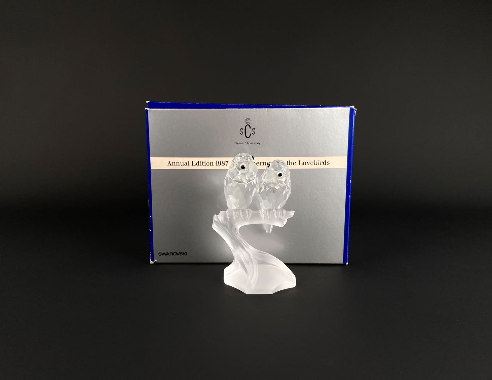 Swarovski Crystal 'Lovebirds' Annual Edition 1987 with Original Box (1 of 8)