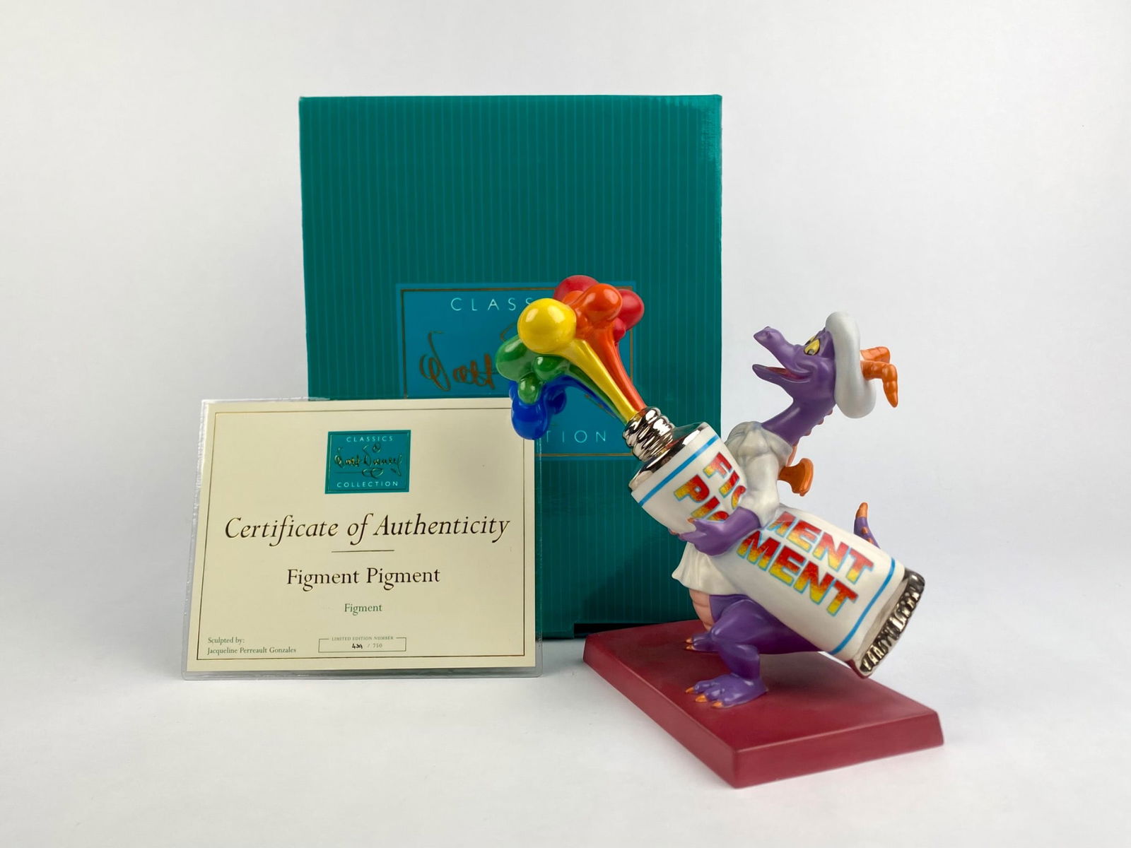 Disney Classics Collection 'Figment Pigment' Figurine Signed by Artist (COA Original Box) (1 of 12)