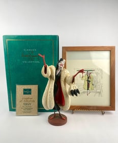 Disney Classics Collection 'Anita, daahling!' Cruella De Vil Figurine with Framed Artwork (COA