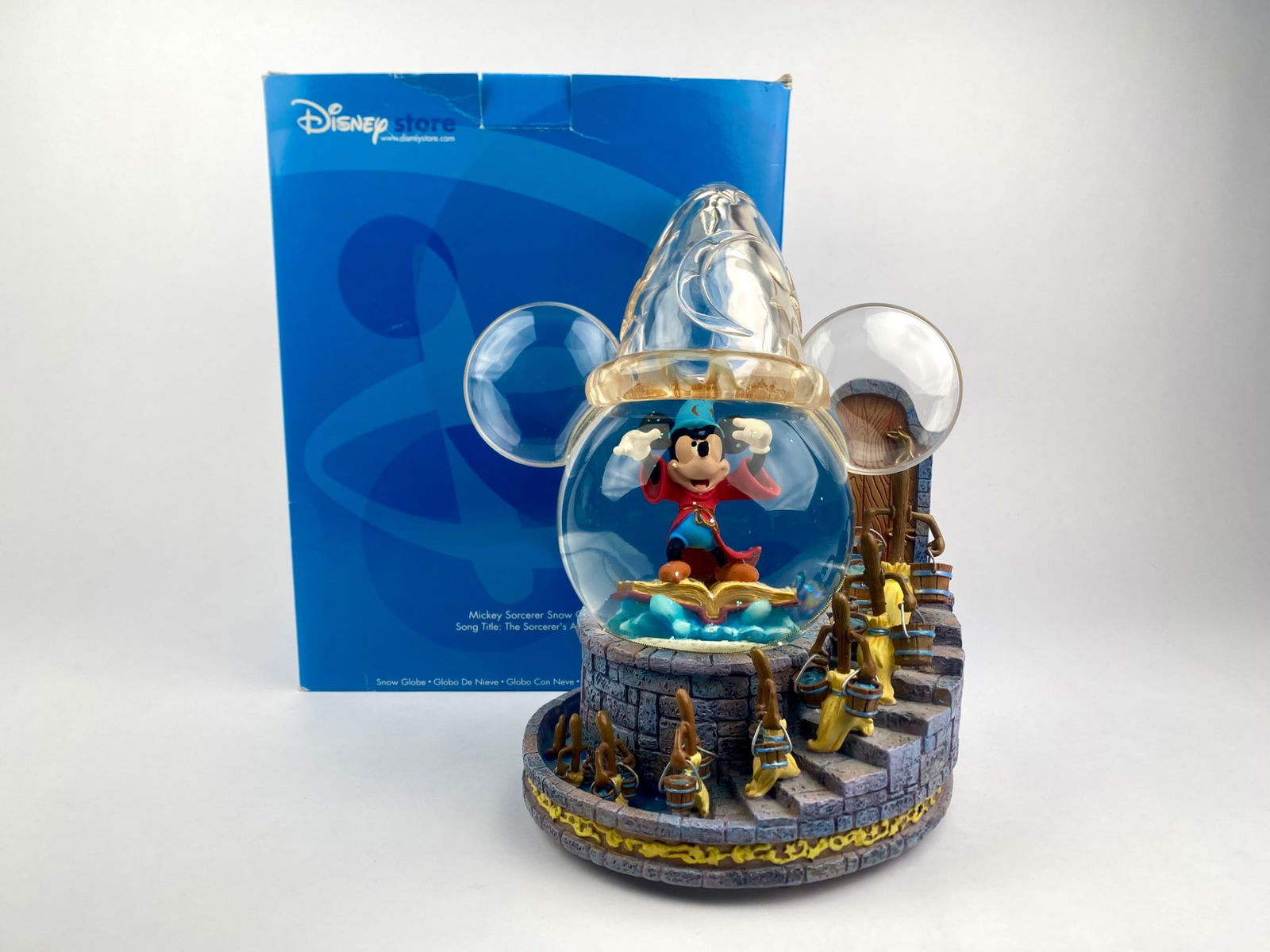 Disney Store Fantasia 'Sorcerer Mickey Staircase Snow Globe' (Original Box) (1 of 12)
