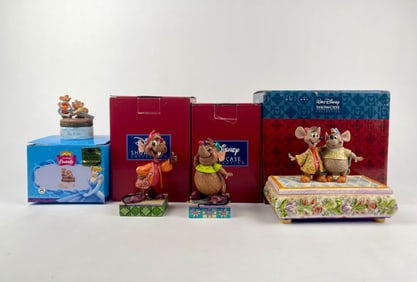 Set of Four Disney Cinderella 'Jaq & Gus' Figurines - Jim Shore & PHB Collections